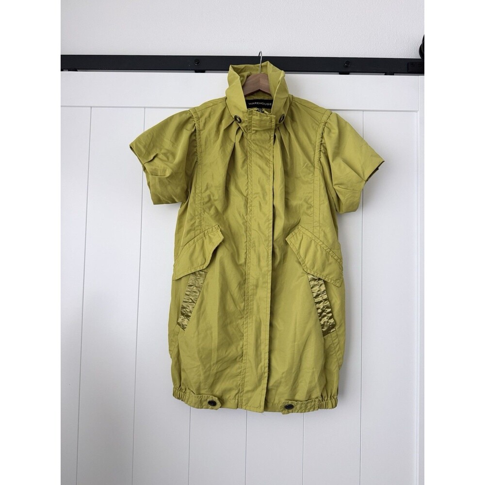 Warehouse Utility Parka Jacket Citron Sz S Puff Sleeve Gorpcore Techwear Travel